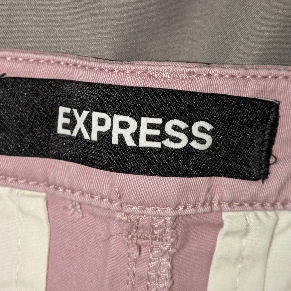 Express Womens Low Rise Shortie Shorts Mauve Pink Cotton Stretch Size 8 NWT